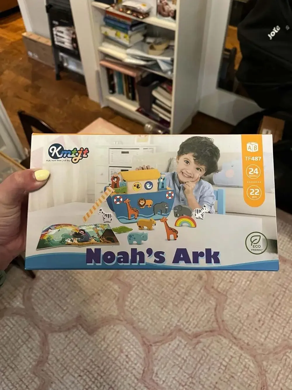 KMTJT Noah's Ark Wooden Shape Sorter Toy Set